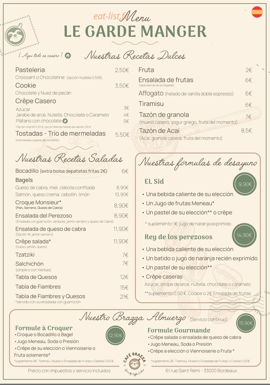 Café Brazza — carte page 8