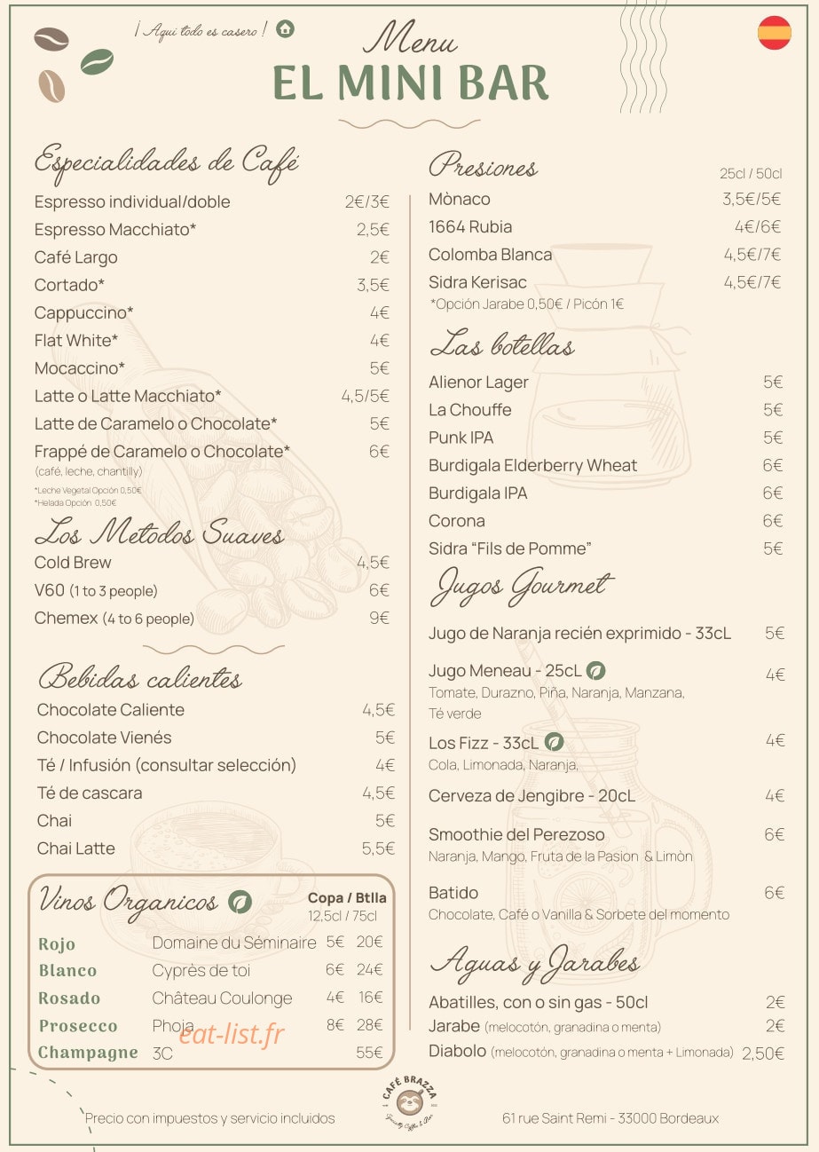 Café Brazza — carte page 7