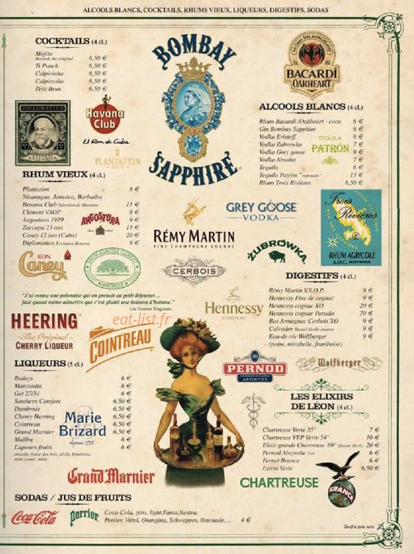 Café Brun — carte page 3