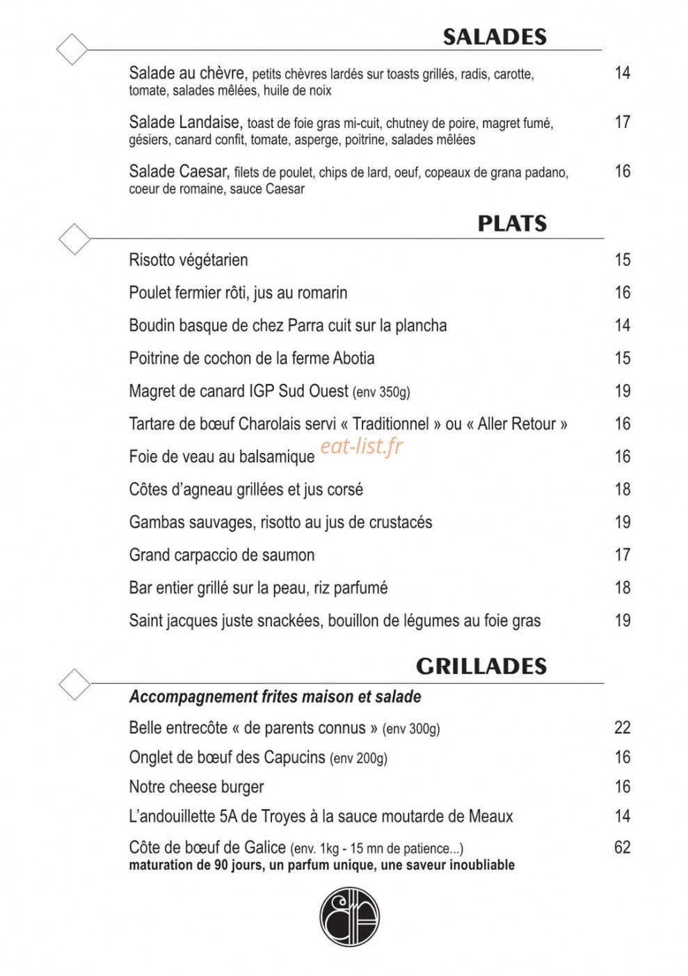 Café des arts — carte page 2