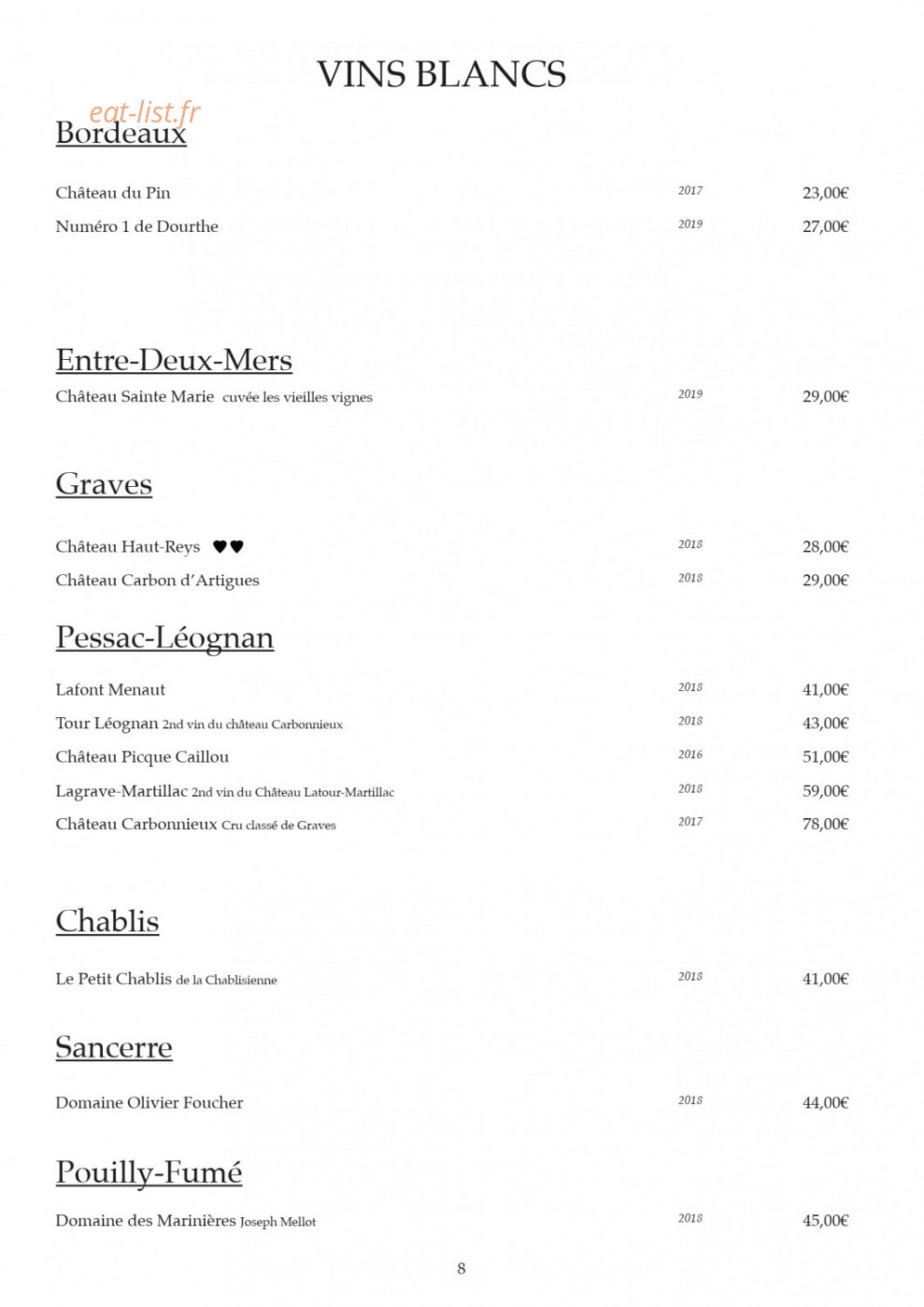 Cafe du Port — carte page 7