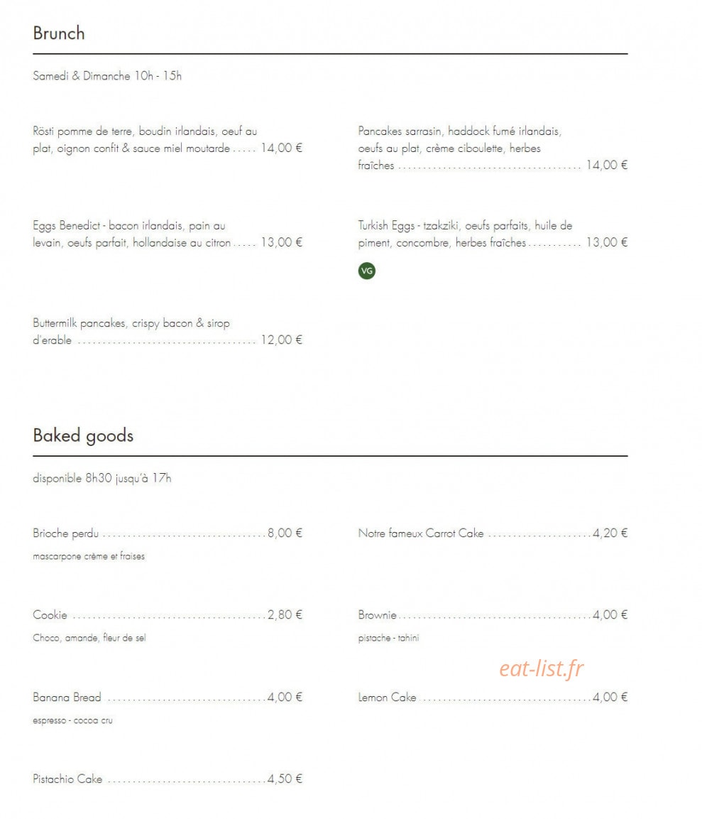 Café Eriu — carte page 2