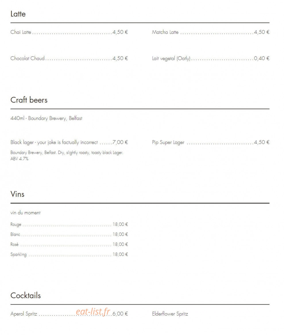 Café Eriu — carte page 4