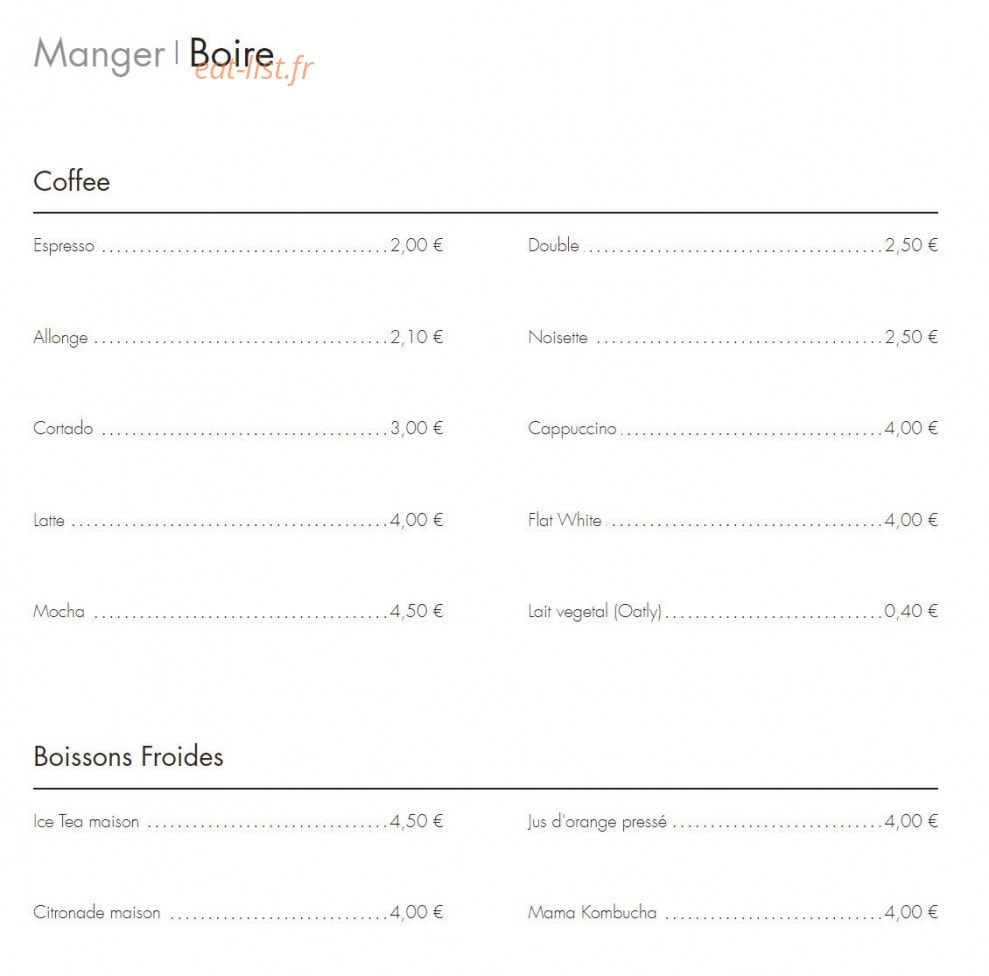 Café Eriu — carte page 3