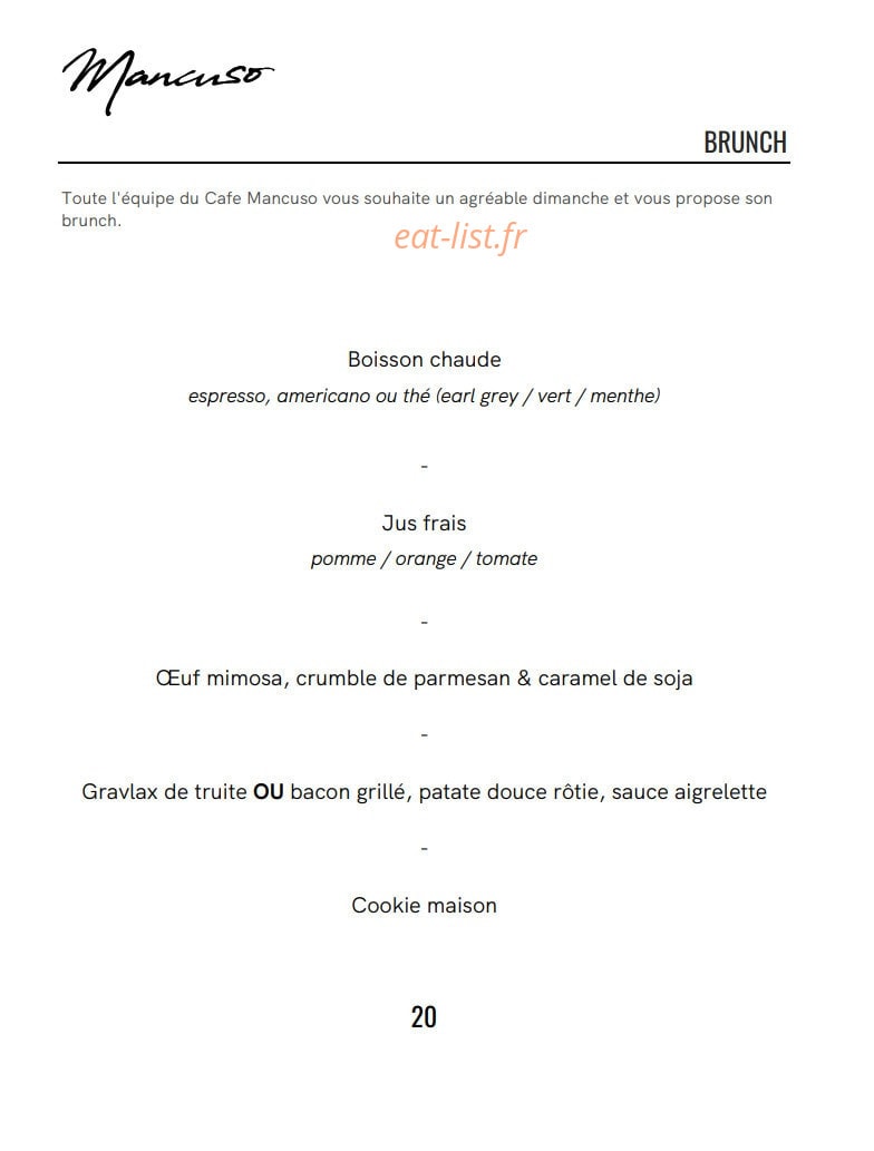 Cafe Mancuso — carte page 5