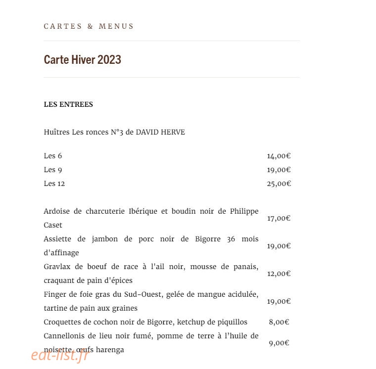 Café Maritime — carte page 2