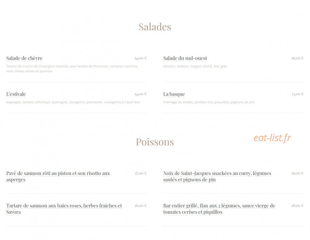 Cajou Caffé — carte page 2