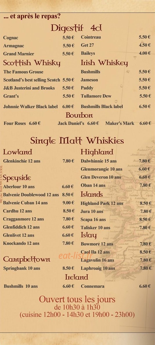 Cambridge Arms Pub — carte page 6