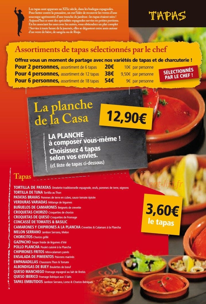 Casa Del Campo à Bordeaux menu et photos