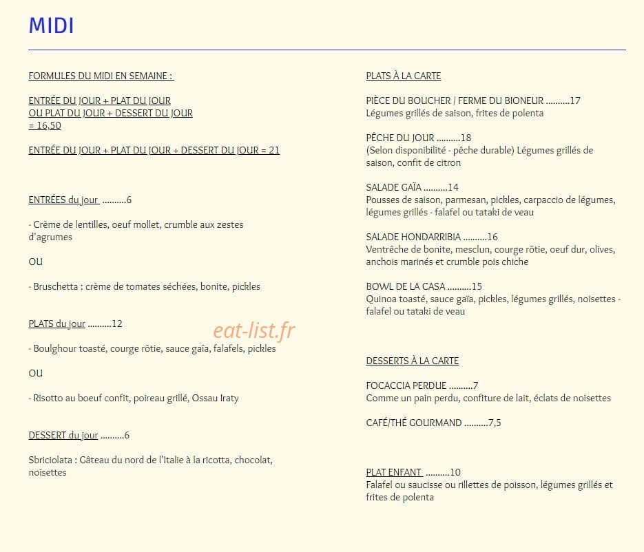 Casa Gaïa — carte page 5