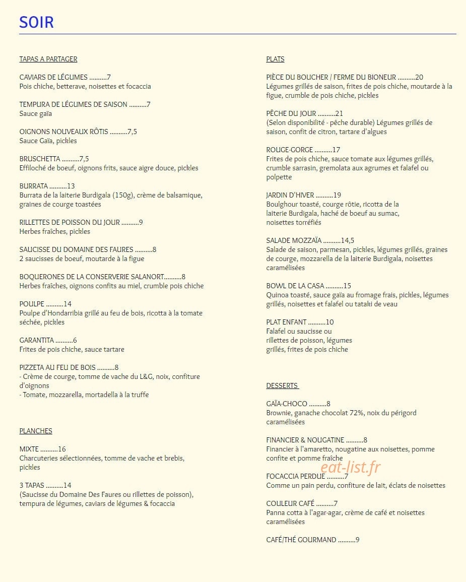 Casa Gaïa — carte page 6