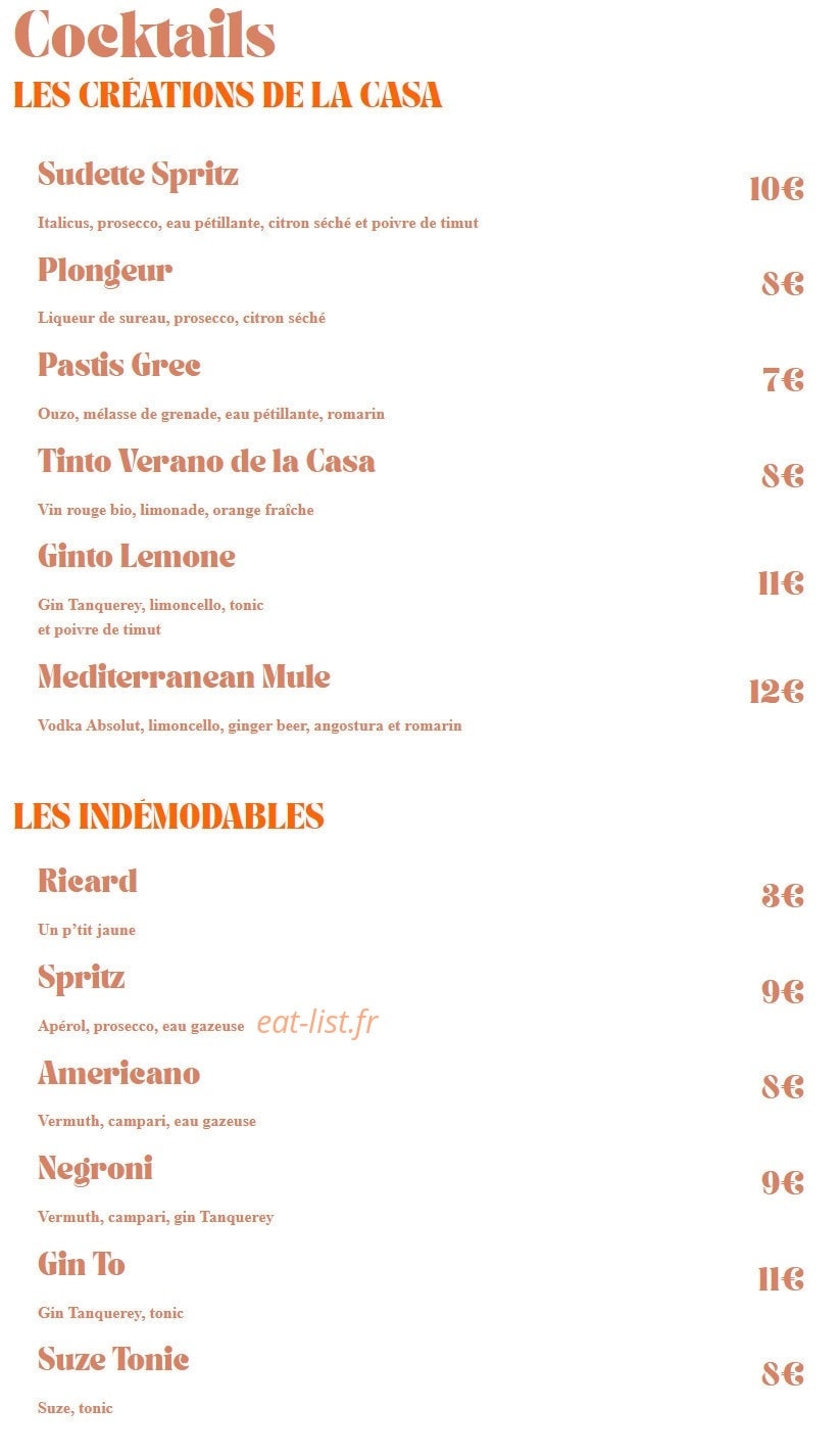 Casa Sudette — carte page 4