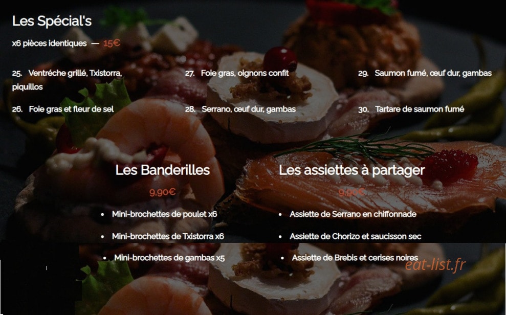 Casa Tapas — carte page 2