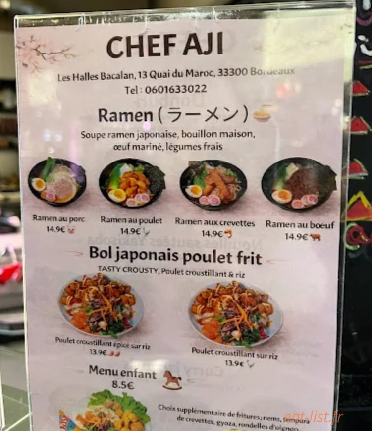 Chef Aji — carte page 2