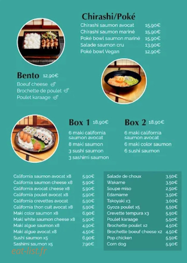Chef Aji — carte page 3