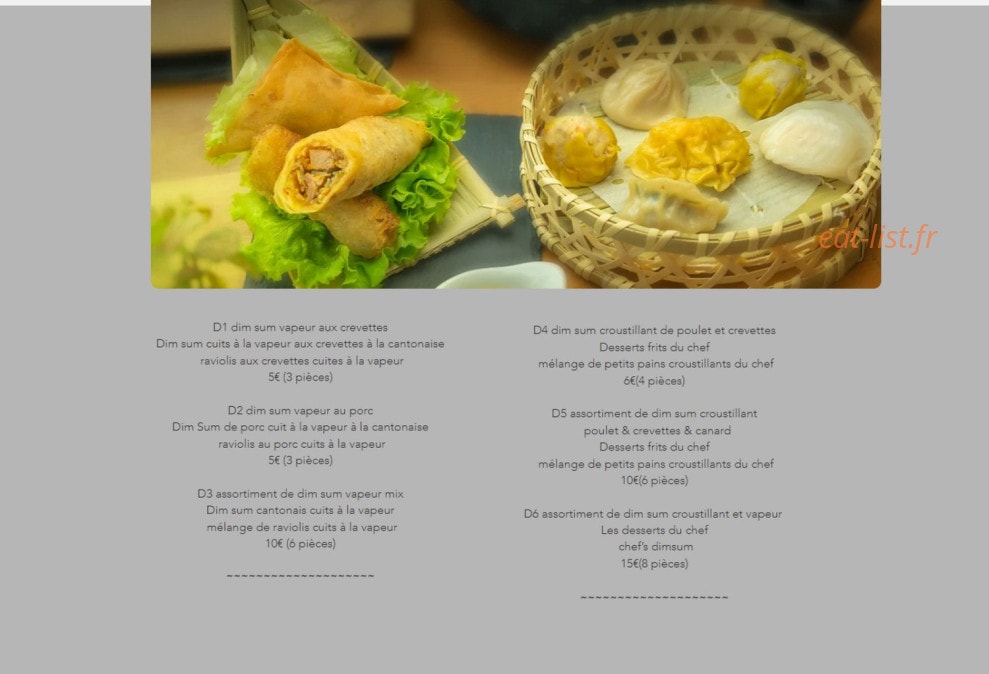 Chef's Concert — carte page 1
