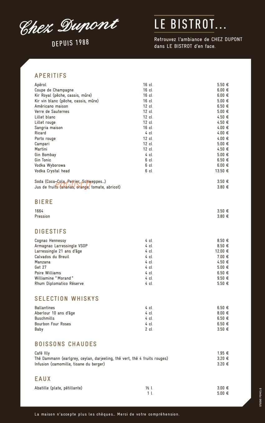 Chez Dupont — carte page 4