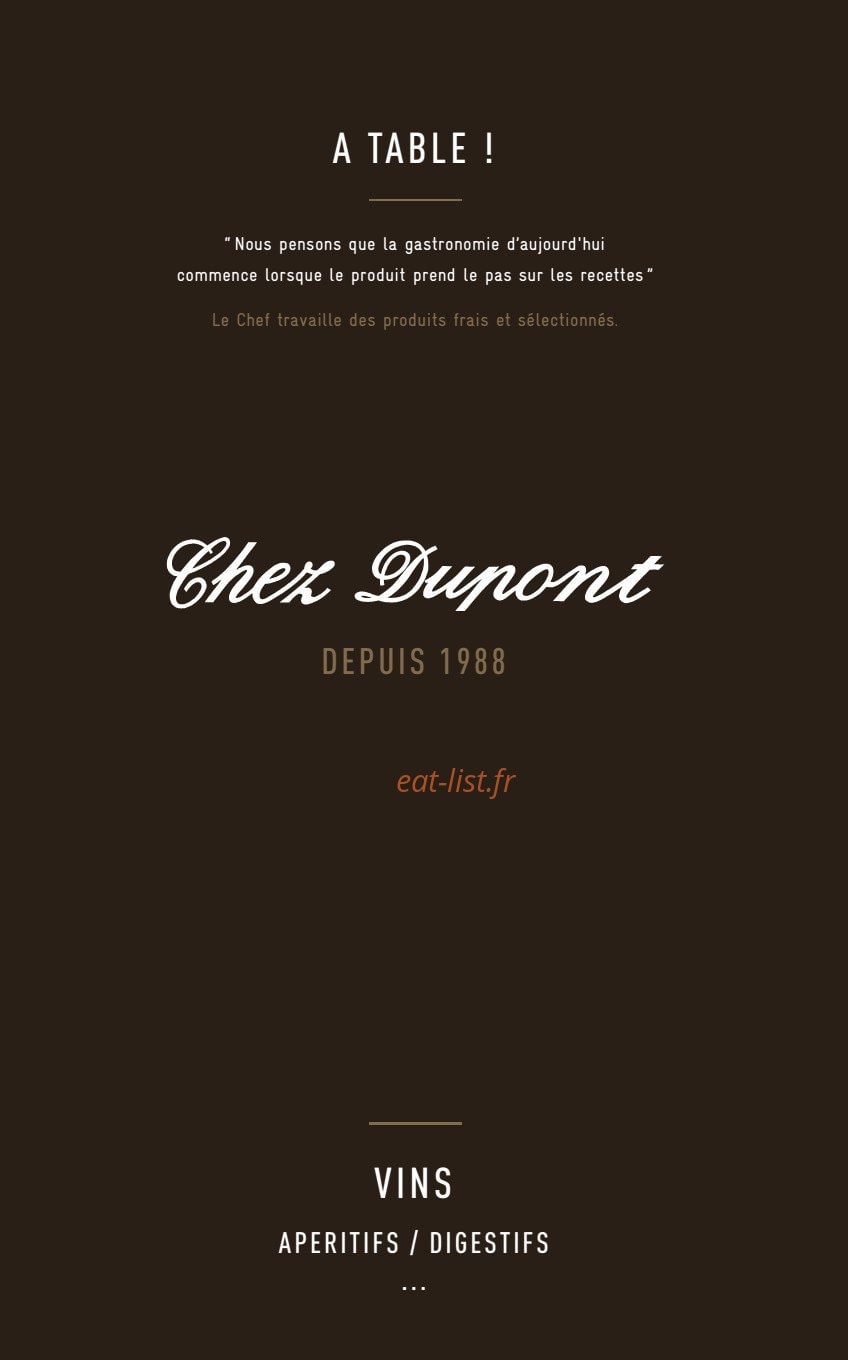 Chez Dupont — carte page 1
