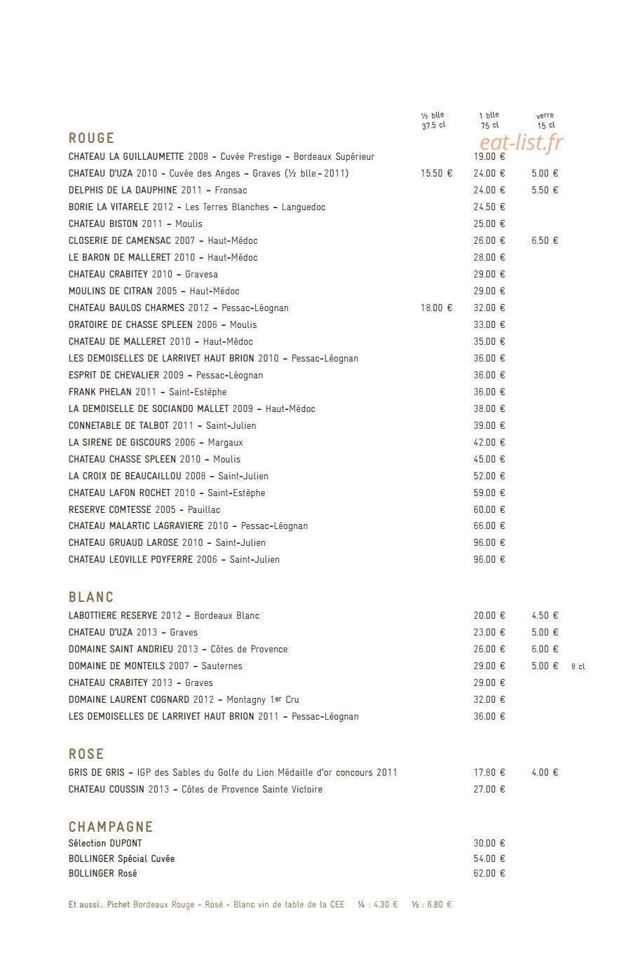 Chez Dupont — carte page 2