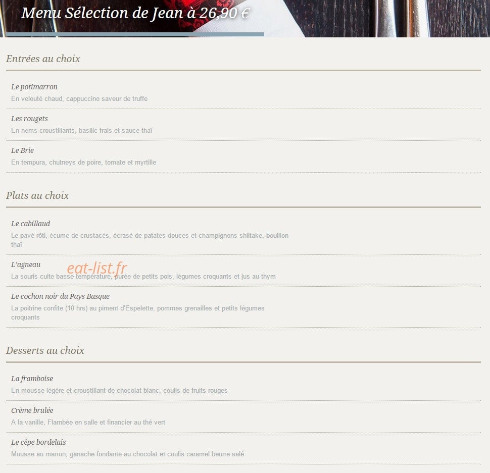 Chez Jean — carte page 2