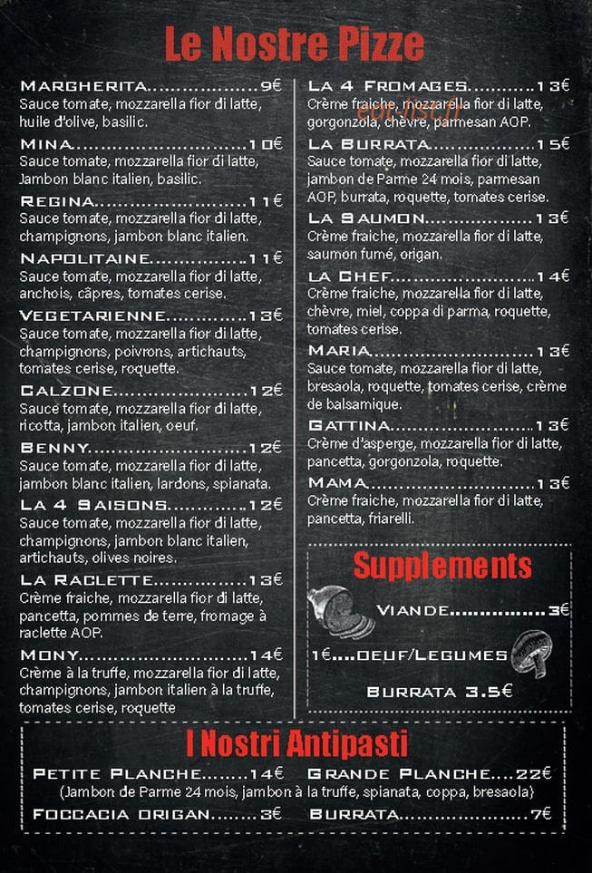 Chez Maxime — carte page 1