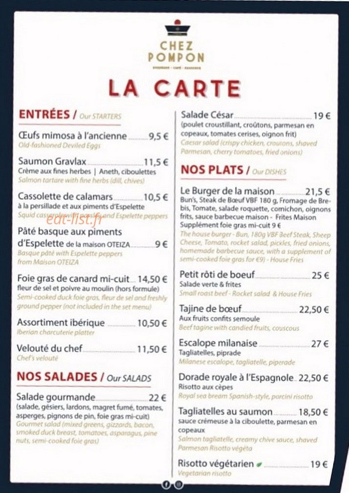 Chez pompon — carte page 1
