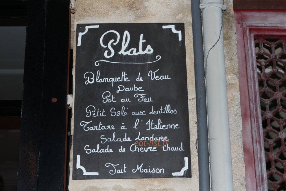Chez Tonino — carte page 1