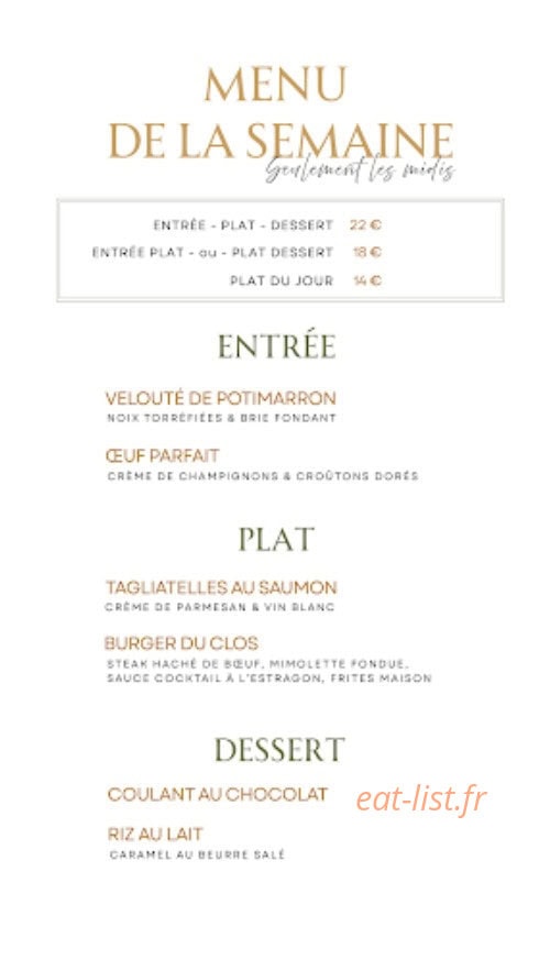 Clos — carte page 1