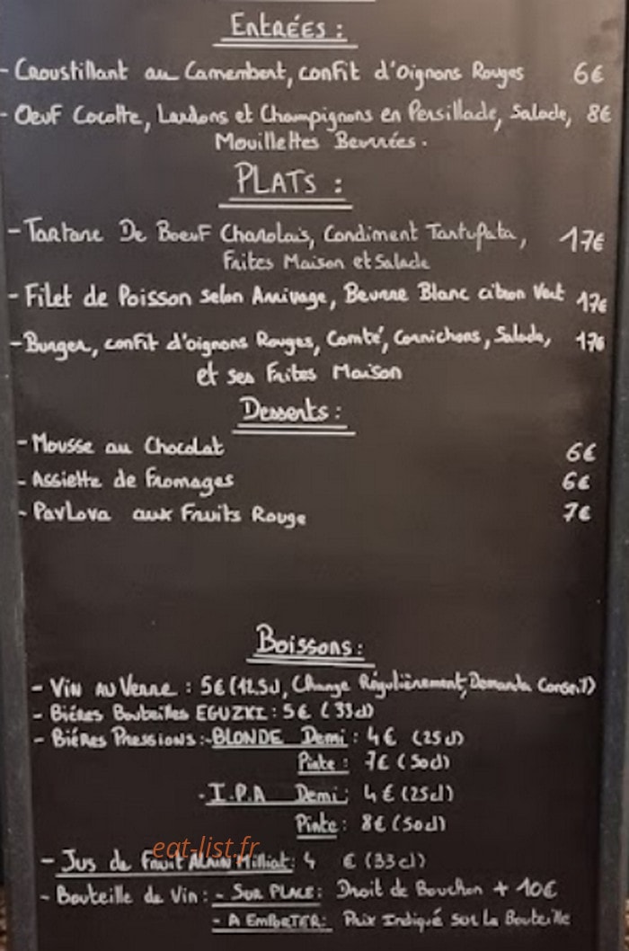 Comptoir Thérèse — carte page 1