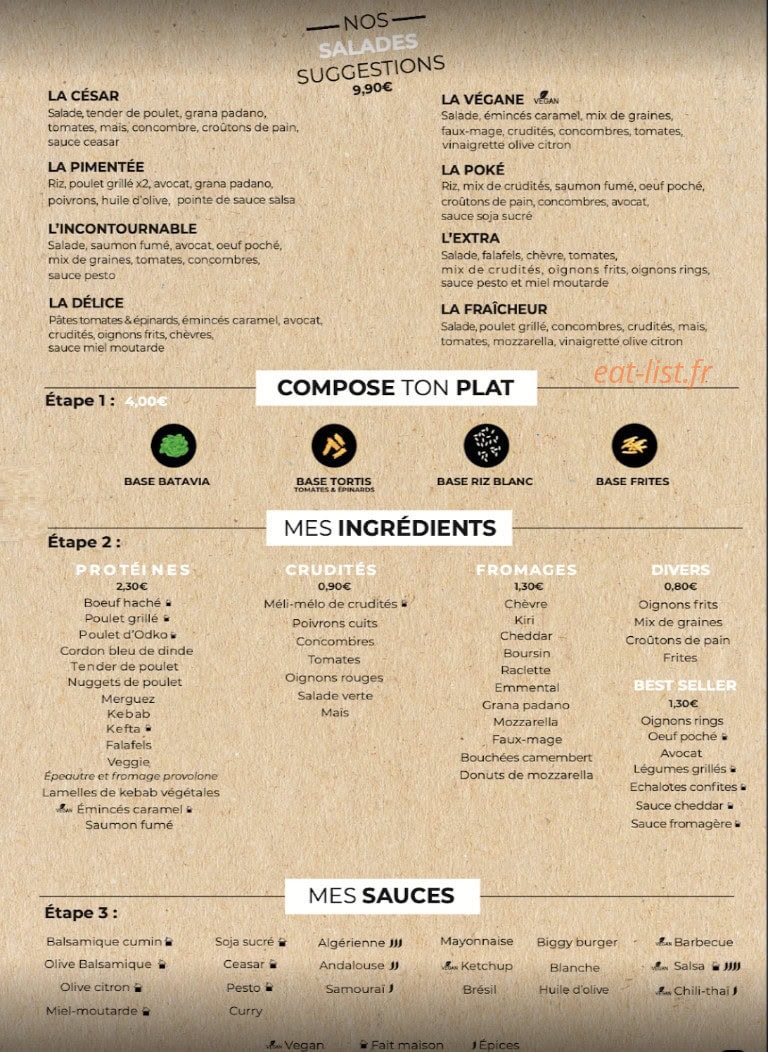 Cosy Tacos Bastide — carte page 1