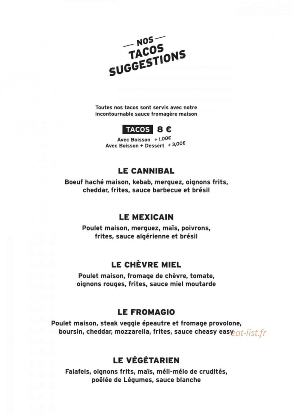 Cosy Tacos — carte page 6