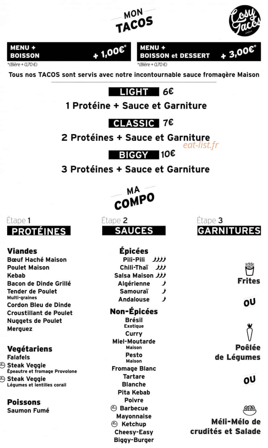 Cosy Tacos — carte page 5