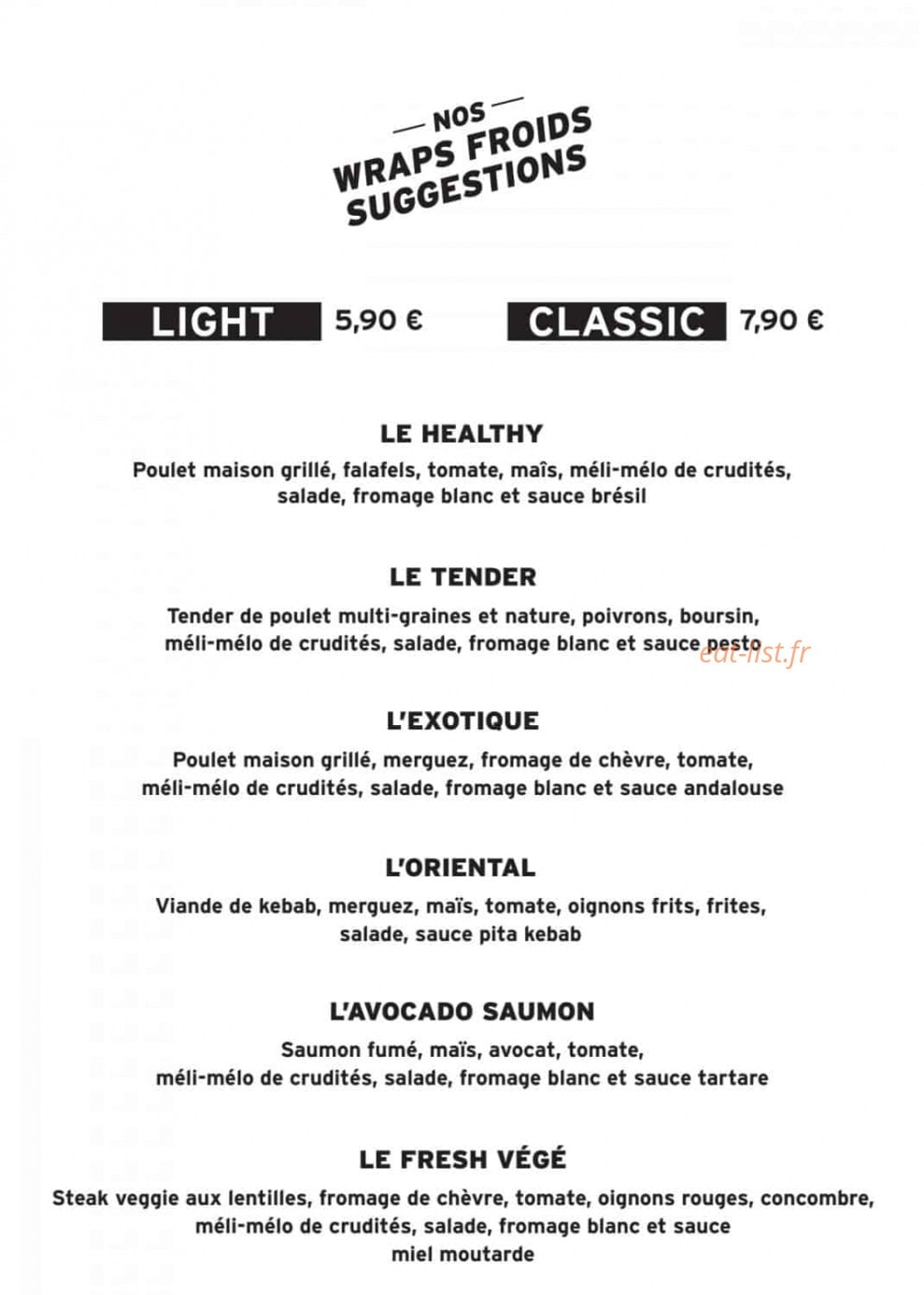 Cosy Tacos — carte page 1