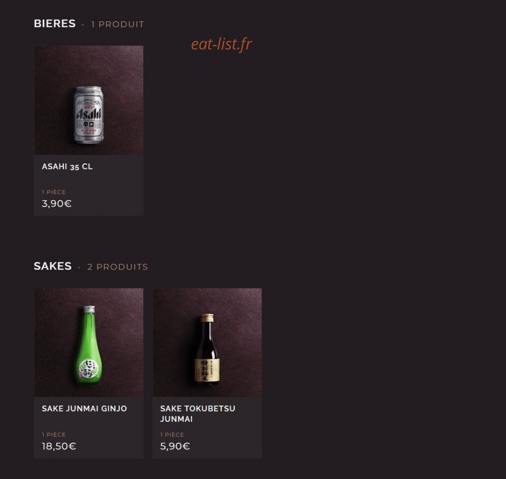 Côté Sushi — carte page 17