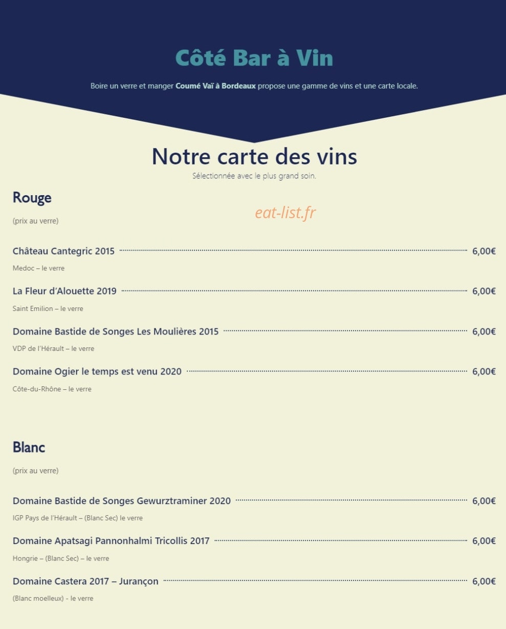 Coumé Vaï — carte page 1