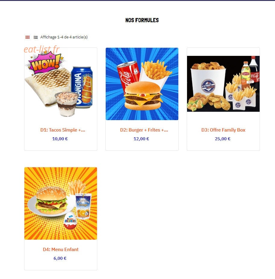 D'StreetTacos — carte page 1