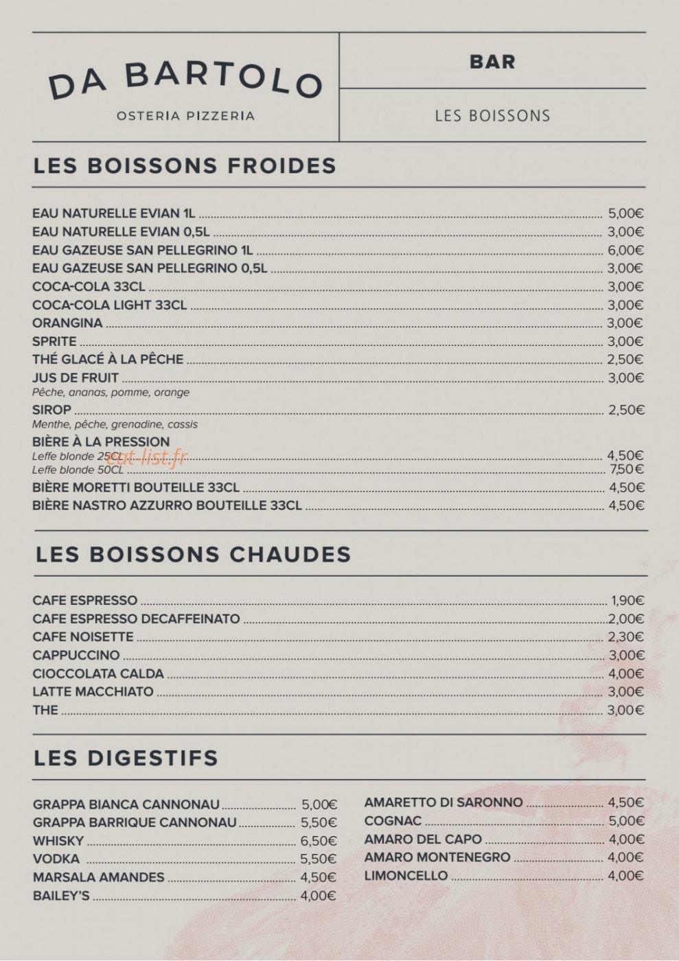 Da Bartolo — carte page 11