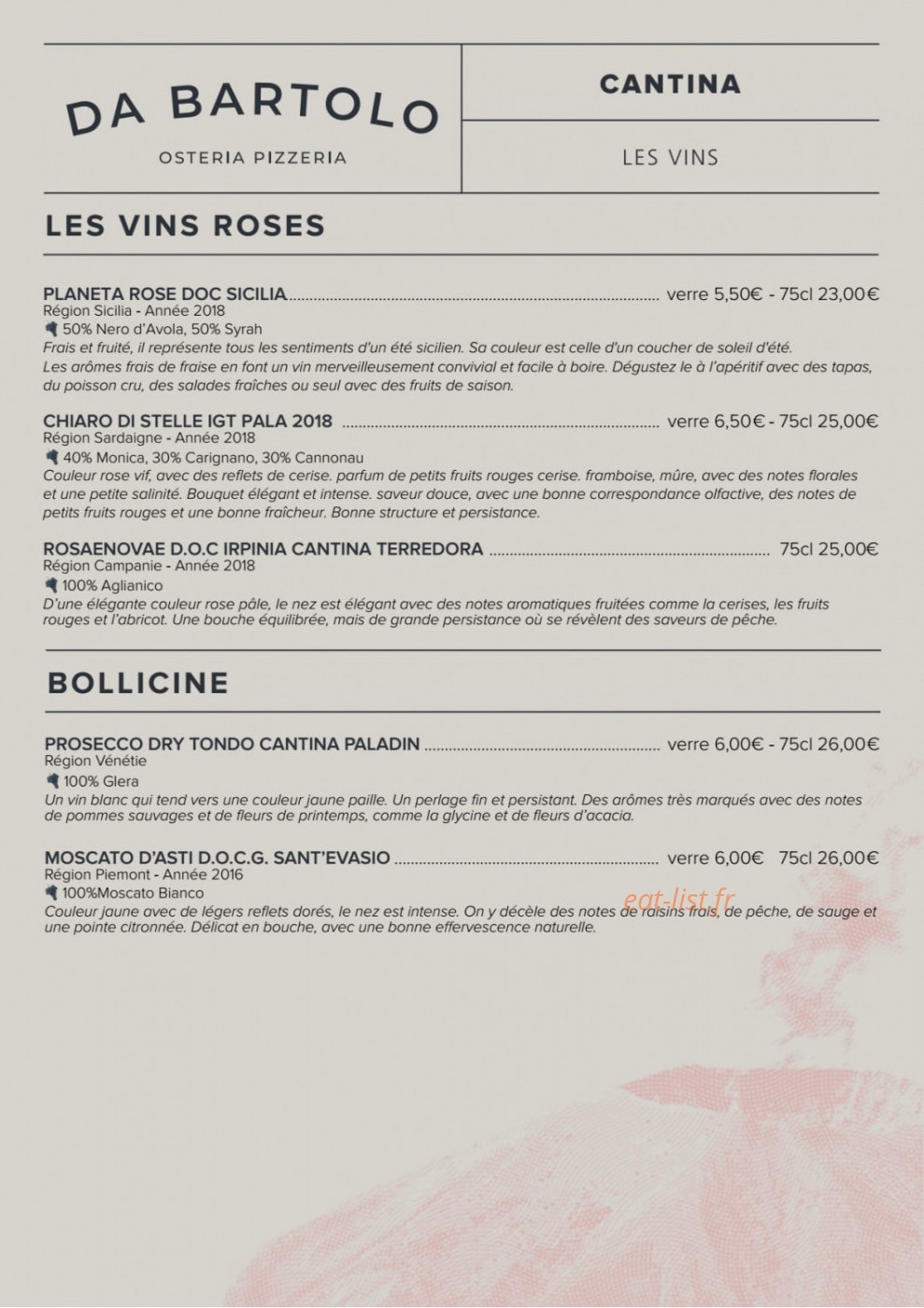 Da Bartolo — carte page 16