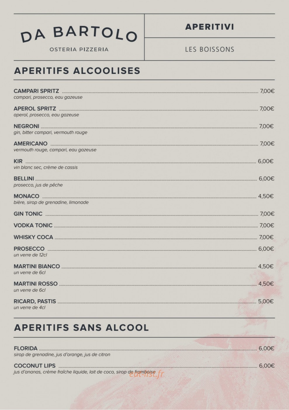 Da Bartolo — carte page 2