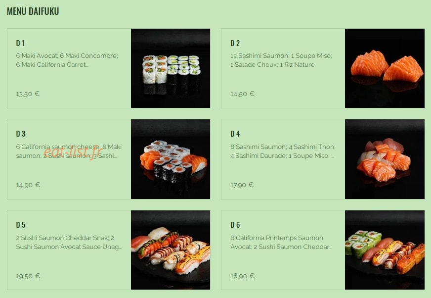 Daifuku — carte page 2