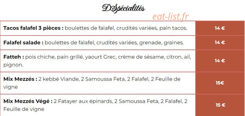 Délices De Damas — carte page 3