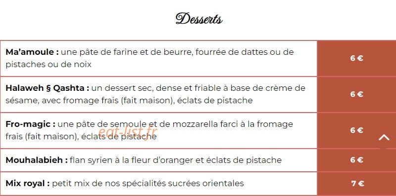 Délices De Damas — carte page 5