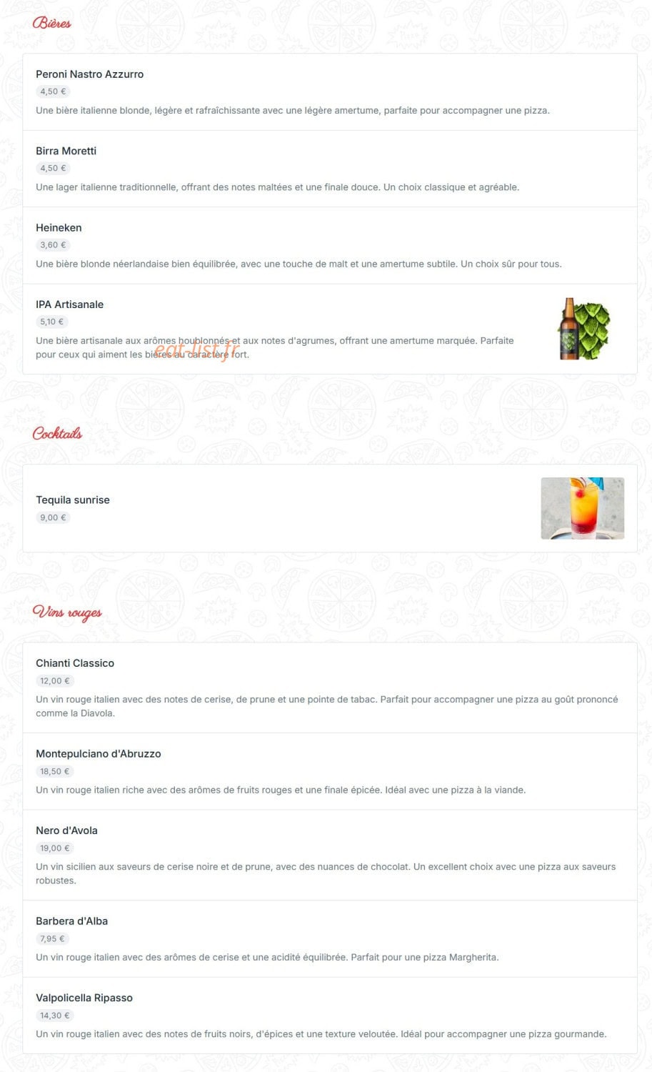 Dolce Pizza — carte page 4