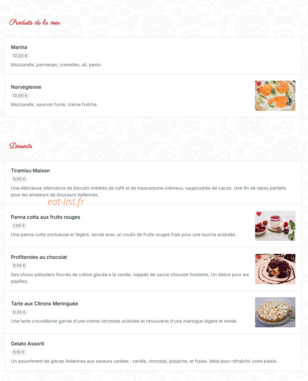 Dolce Pizza — carte page 3