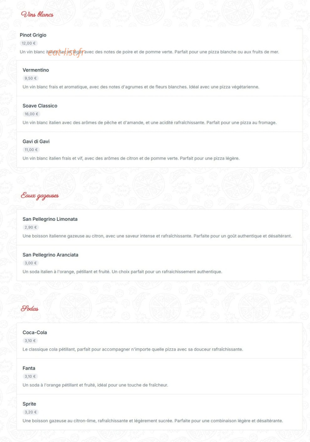 Dolce Pizza — carte page 5