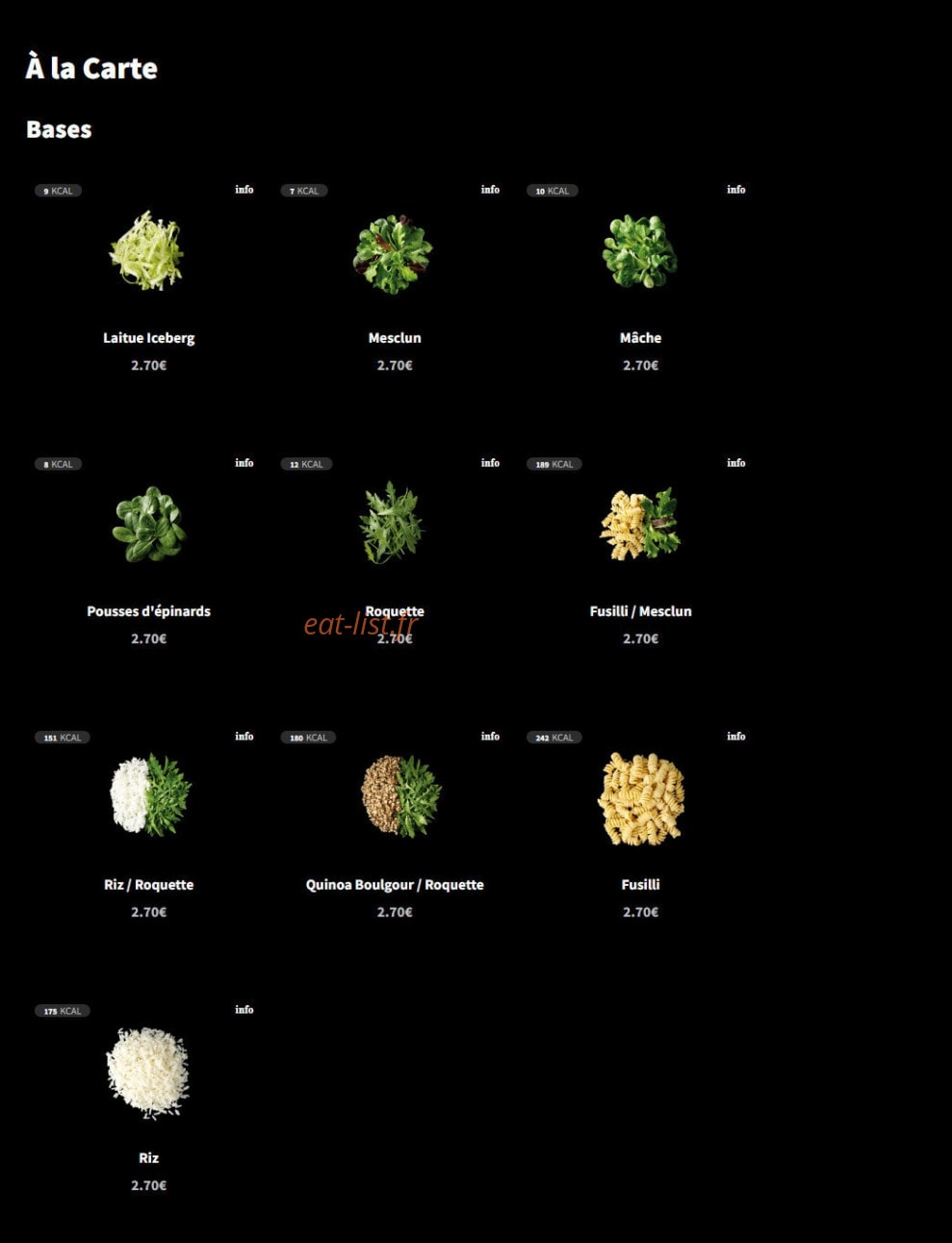 Eat Salad — carte page 2