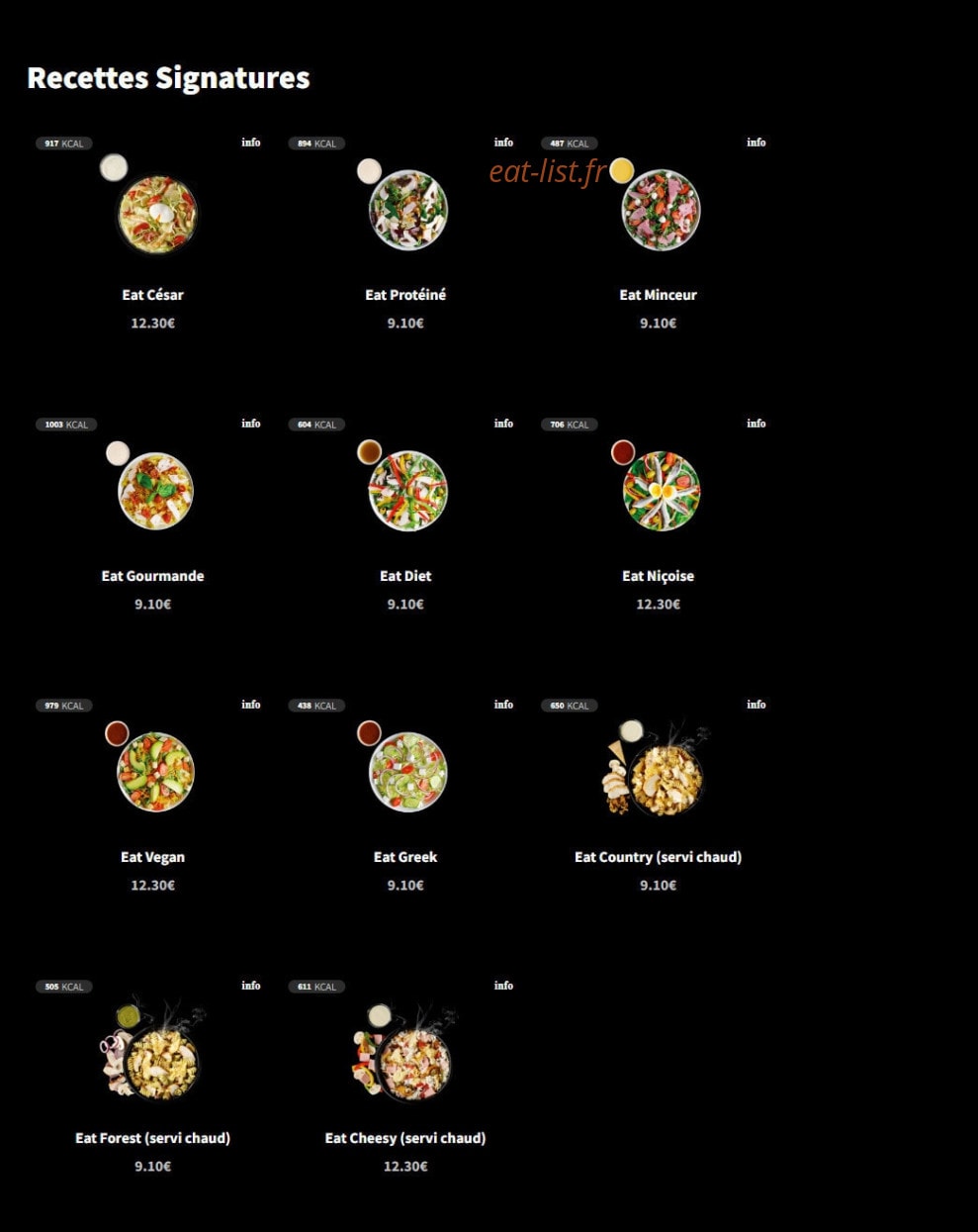 Eat Salad — carte page 12