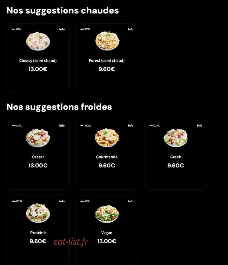 Eat Salad — carte page 4