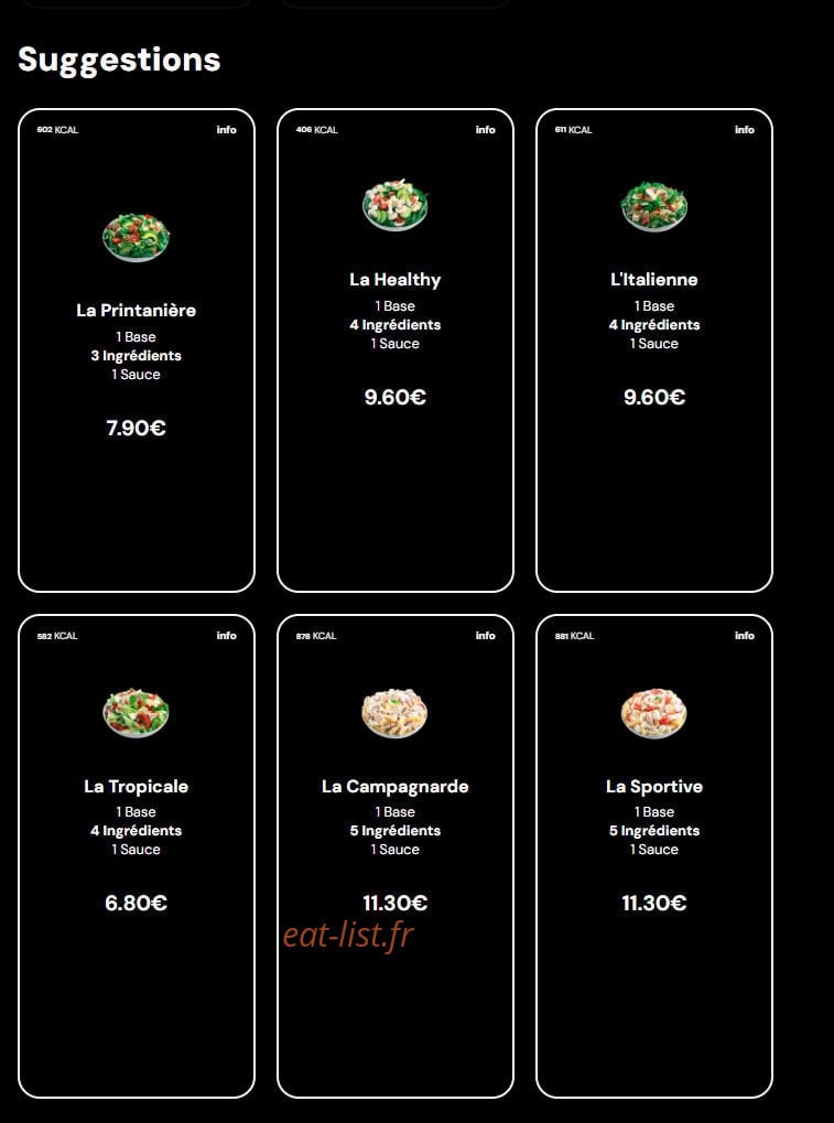 Eat Salad — carte page 3