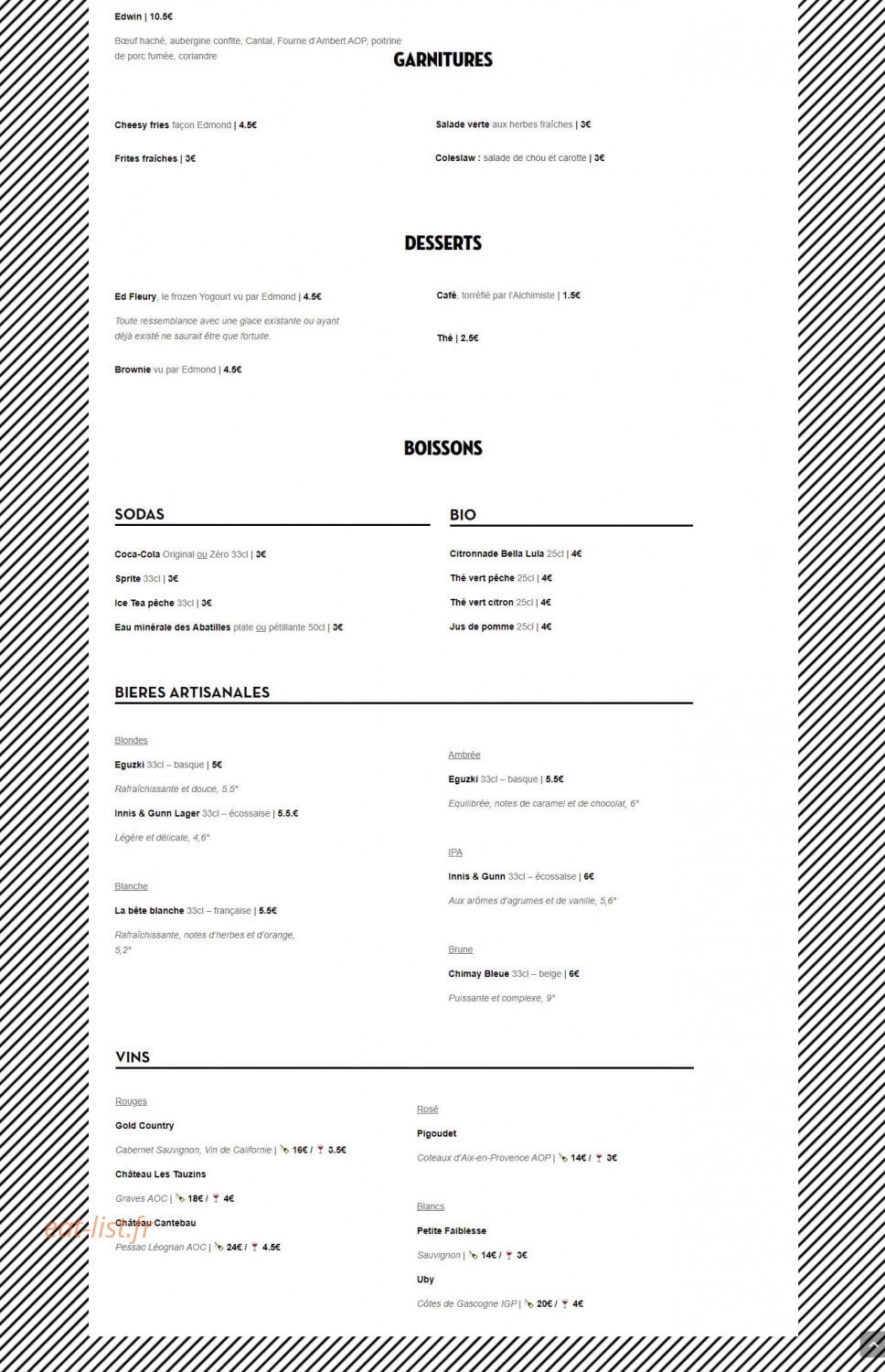 Edmond pure Burger — carte page 4